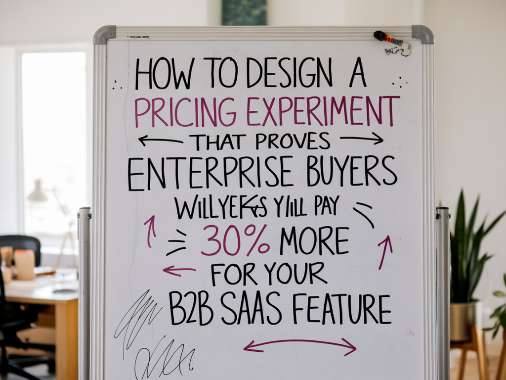How to design a 90-day pricing experiment that proves enterprise buyers will pay 30% more for your b2b saas feature