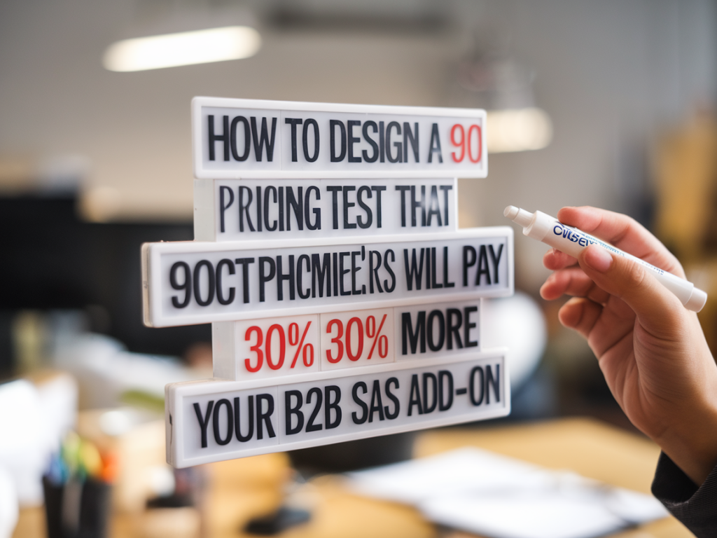 How to design a 90-day pricing test that proves customers will pay 30% more for your b2b saas add-on